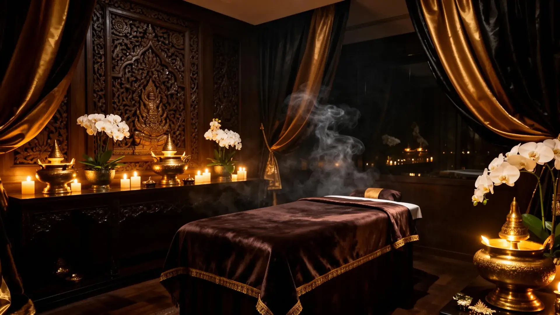 Siam Harmony Thai Massage candlelit spa interior